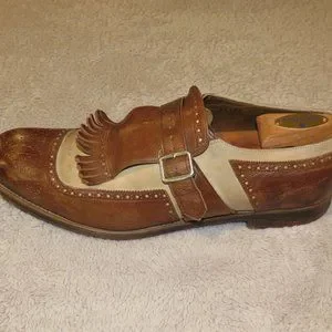Church\'s Shanghai Brown Cream Leather Two Tone Spectator Kiltie Monk Loafers 10 Brown & White Spectator Fringe Kiltie Loafers Vintage charm  main image 4